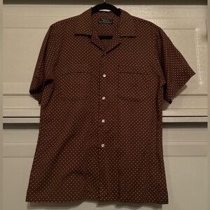 Vintage 70’s Mervyn’s Polka Dot Single Stitch Top M Costal Grandpa Old Money